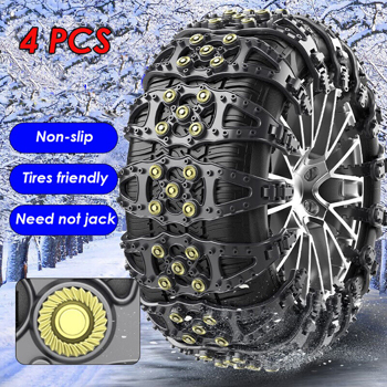 4pcs Universal Snow Chains Auto Traction Aid Ice Tire Spikes Winter Snow Chain