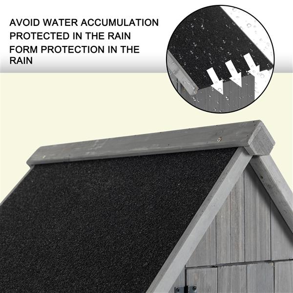 30.3 英寸长 x 21.3 英寸宽 x 70.5 英寸高 户外储物柜工具棚 木制花园棚 灰色-10