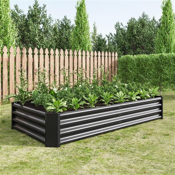 Raised Garden Bed Outdoor, 6×3×1ft , Metal Raised  Rectangle Planter Beds for Plants, Vegetables, and Flowers - Black