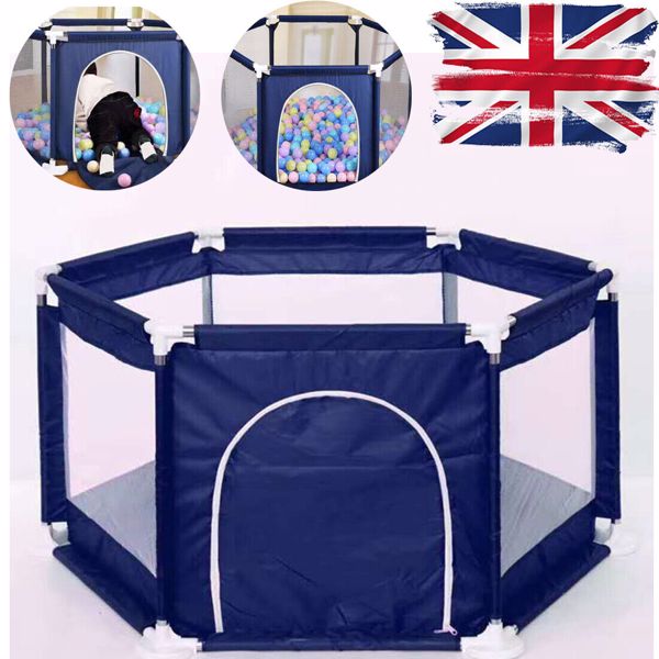 Large Baby Playpen 6 Sides Infant Kids Yard Activity Center Safety Zipper Door