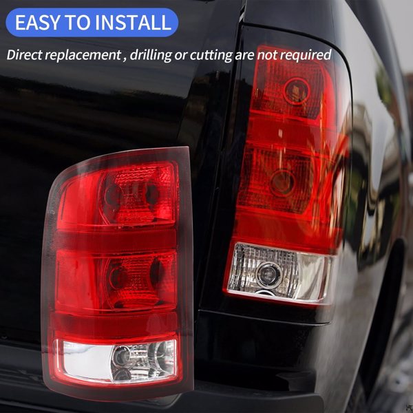 Tail Light Fit for 2007-2013 2007-2013 07 08 09 10 11 12 13 2007 2008 2009 2010 2011 2012 2013 GMC Sierra 1500 2500HD 3500HD, Driver Side (Included All Bulbs)