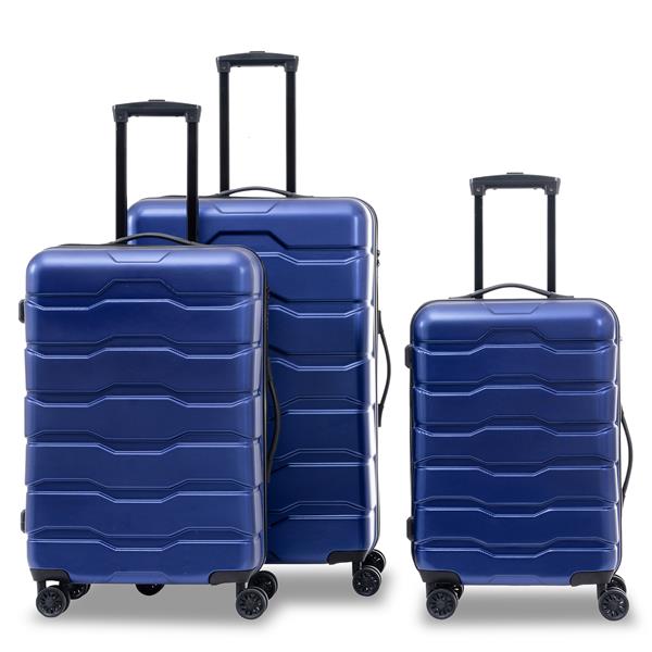 Luggage Sets ABS+PC Hardshell 3pcs Clearance Luggage Hardside Lightweight Durable Suitcase sets Spinner Wheels Suitcase with TSA Lock (20/24/28), BLUE