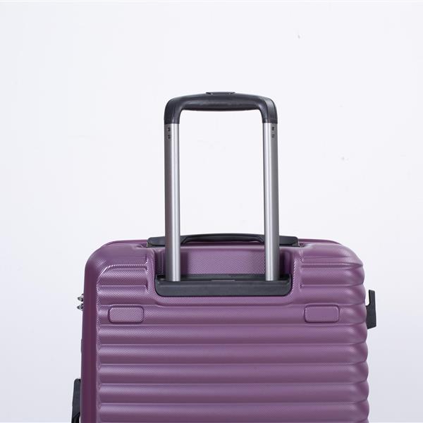 3 Piece Luggage Sets PC+ABS Lightweight Suitcase with Two Hooks, 360° Double Spinner Wheels, TSA Lock, (21/25/29) Dark Purple