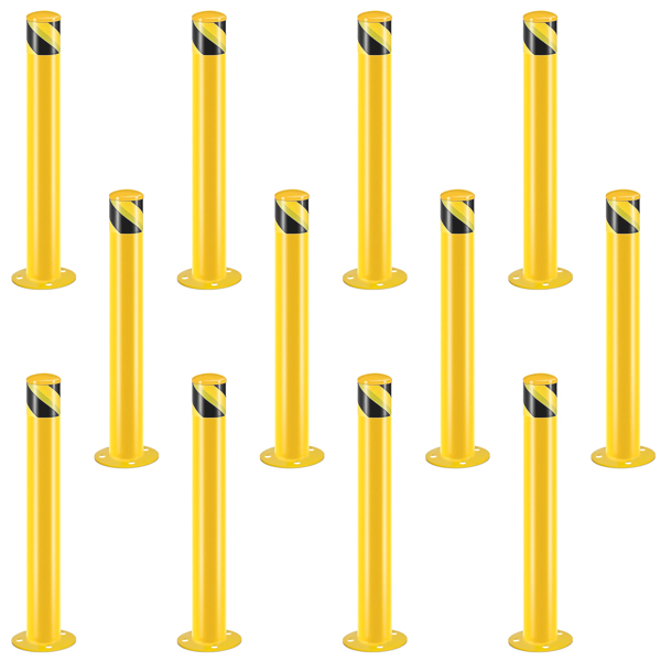 Safety Bollard Post, 36 Inch Height Steel Bollards, 3 Inch Diameter Parking Bollard, Yellow Powder Coated Safety Parking Barrier Post, for Traffic Sensitive Areas