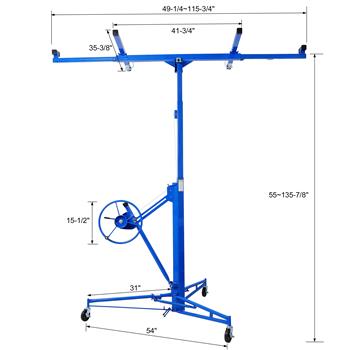 Drywall Lift Panel 11\\' Lift Drywall Panel Hoist Jack Lifter,BLUE