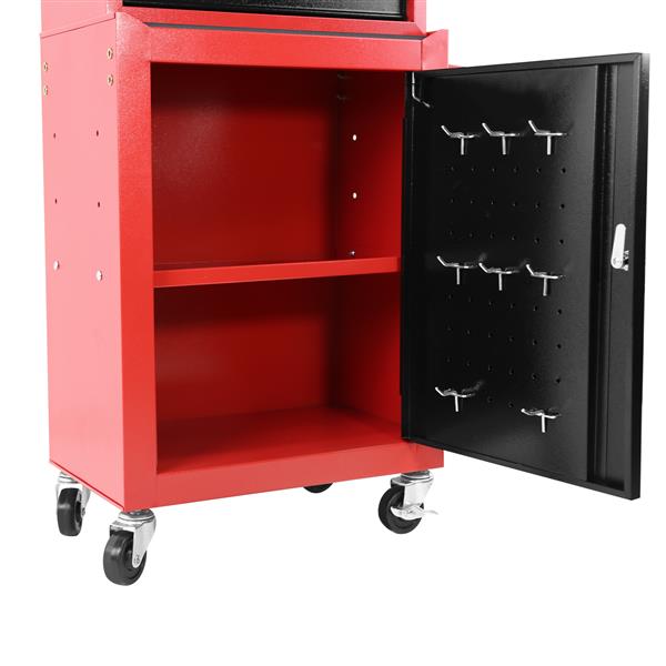 3-Drawer Rolling Tool Chest with Wheels, Tool Chest with Large Storage Cabinet and Adjustable Shelf, Removable Portable Top Box with Locking System Tool Chest for Garage, Warehouse