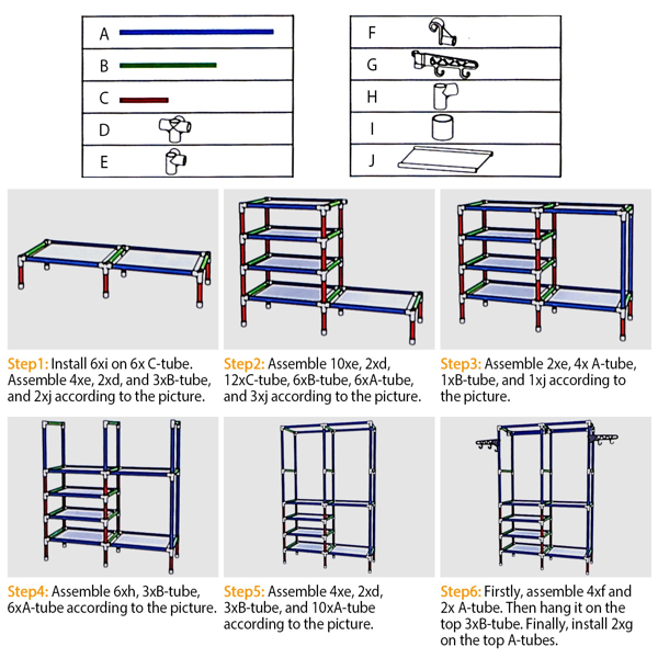 66.1x42.1x14.2in Perfect 4 layers of shelves Closet Organizing rack，weight capacity of the hanging rod and the fabric rack reaches up to 33lbs and 11lbs separately.（no shipments on weekends）