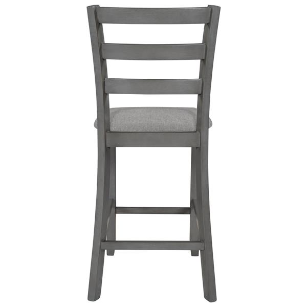 Set of 4 Wooden Counter Height Dining Chair with Padded Chairs, Gray