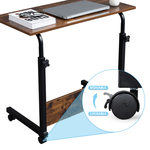 23373712Replace encoding--Rolling & Height adjustable P2 15MM Chipboard & Steel Side Table with Baffle