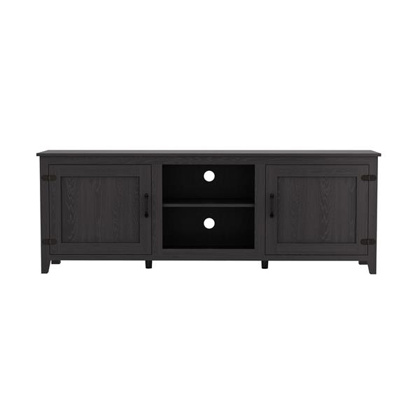 TV Stand Storage Media Console Entertainment Center,Tradition Black,with doors