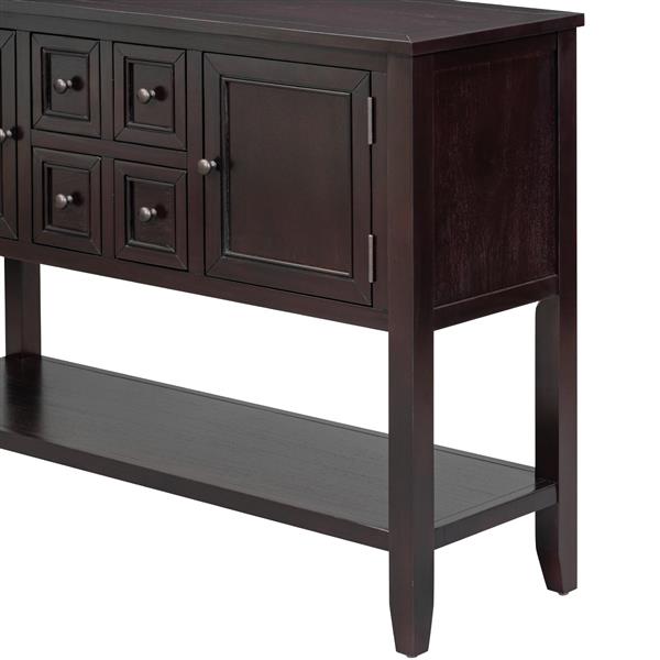 Cambridge Series  Ample Storage Vintage Console Table with Four Small Drawers and Bottom Shelf for Living Rooms, Entrances and Kitchens