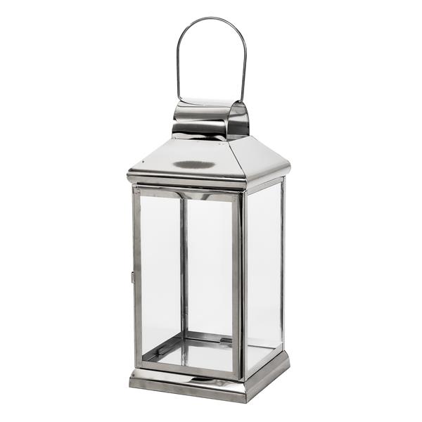 16"H STAINLESS STEEL LANTERN