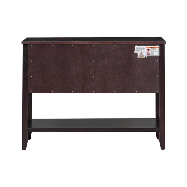 Cambridge Series  Ample Storage Vintage Console Table with Four Small Drawers and Bottom Shelf for Living Rooms, Entrances and Kitchens