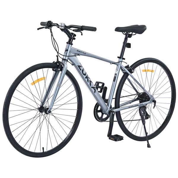 7 Speed Hybrid Bike Aluminum Alloy Frame C-Brake 700C Road Bike For men women's City Bicycle