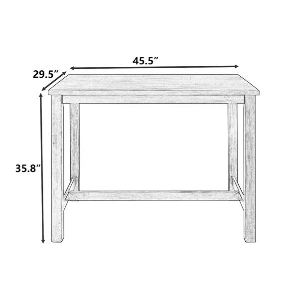 Rustic Wooden Counter Height Dining Table for Small Places, Espresso