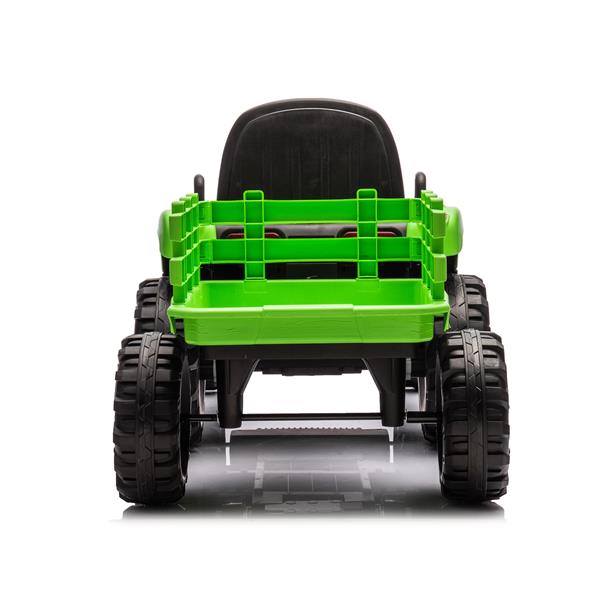 Ride on Tractor with Trailer,12V Battery Powered Electric Tractor Toy w/Remote Control,electric car for kids,Three speed adjustable,Power display, USB,MP3 ,Bluetooth,LED light,Two-point safety belt