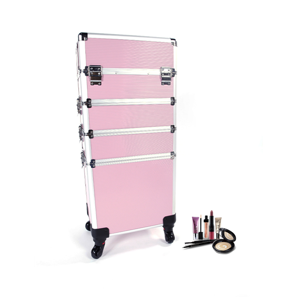 4 in 1 Aluminum Cosmetic Makeup Case Tattoo Box Pink