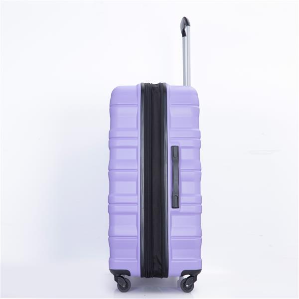 Expandable 3 Piece Luggage Sets PC Lightweight & Durable Suitcase with Two Hooks, Spinner Wheels, TSA Lock, (21/25/29) Purple