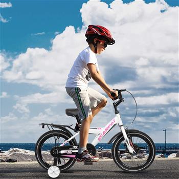 A14115 Kids Bike 14 inch for Boys & Girls with Training Wheels, Freestyle Kids\\' Bicycle with fender and carrier.