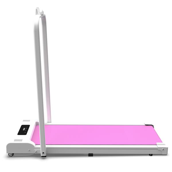 Under Desk Treadmill, Walking Pad, 2 in 1 Portable Treadmill with Handle Remote Control LED Display, Walking Jogging Machine for Home Office Use(265 lbs)-Pink