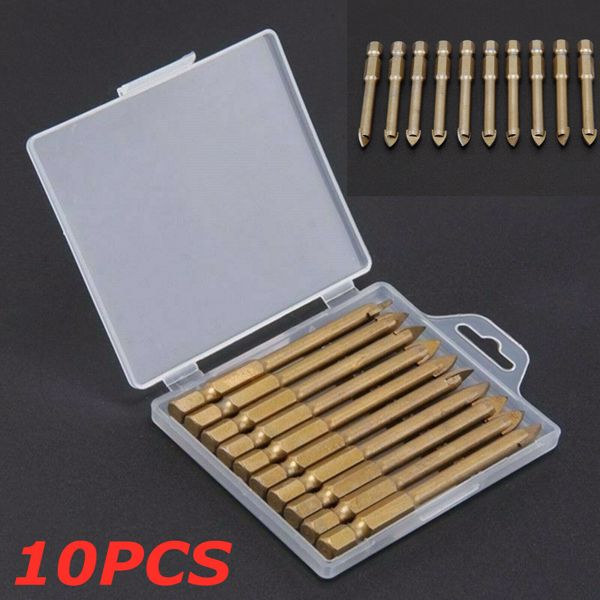 10x 6mm Spear Head Ceramic Porcelain Marble Tungsten Drill Bit Glass Tile Steel