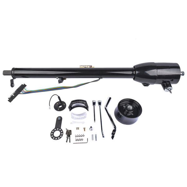 32" Black Stainless Automatic Tilt Steering Column Shift with Key, Adapter