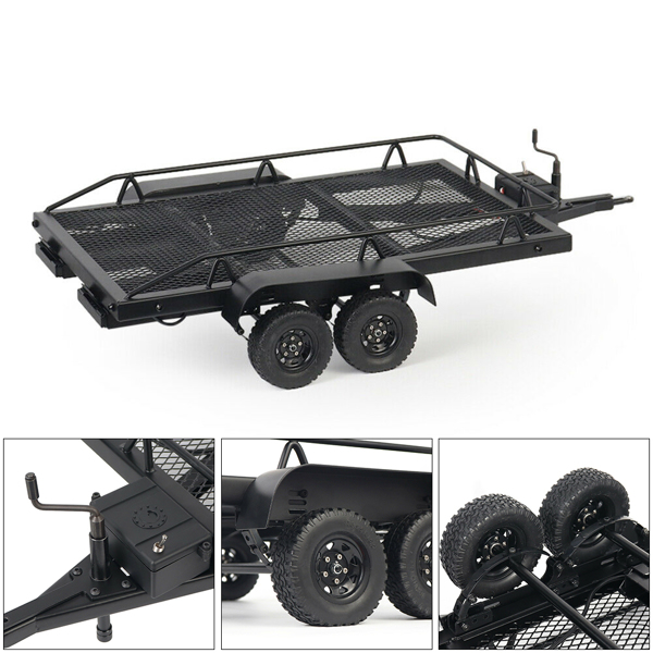 Trailer Car Heavy-Duty Trailer Cargo Carrier Kit For 1/10 RC Rock Crawler Truck