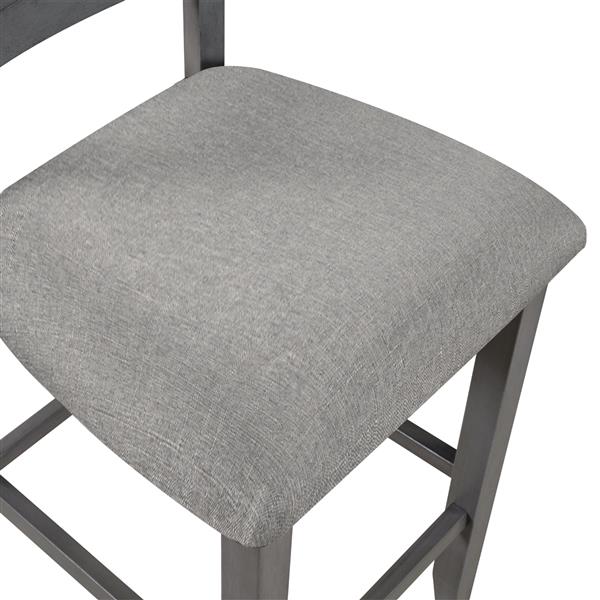 Set of 4 Wooden Counter Height Dining Chair with Padded Chairs, Gray