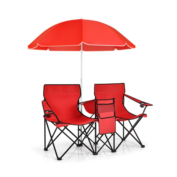 Outdoor camping chair with umbrella