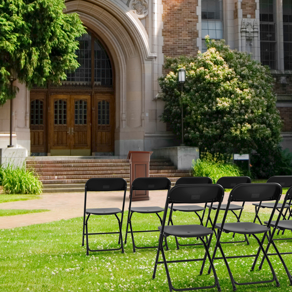 4pcs Injection Molding Classic Garden Plastic Folding Chair Black