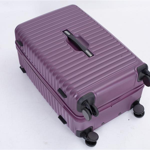 3 Piece Luggage Sets PC+ABS Lightweight Suitcase with Two Hooks, 360° Double Spinner Wheels, TSA Lock, (21/25/29) Dark Purple