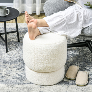 Round Ottoman, Upholstered Foot Stool