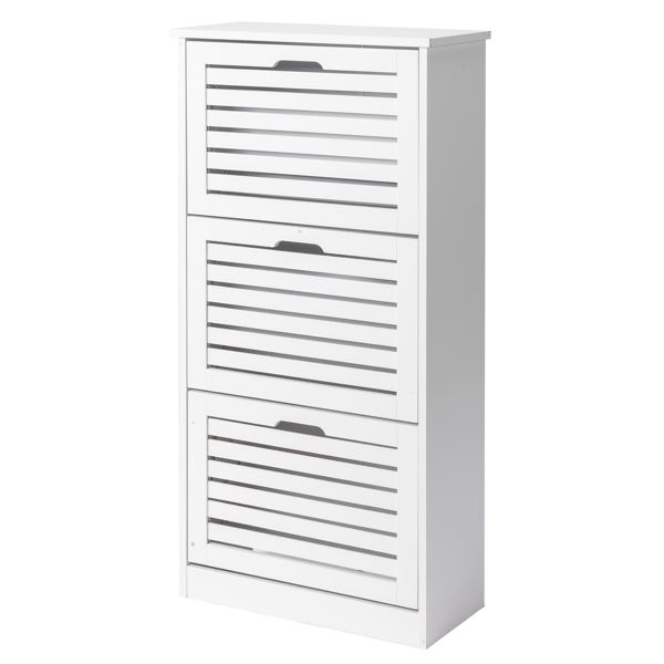 3-bucket louvered shoe cabinet