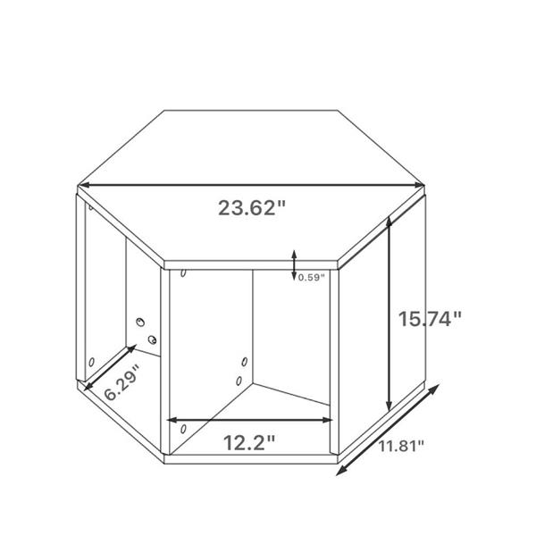 47.24'' Hexagonal Coffee Table Side Table Nightstand Burmese Sumac 2PCS