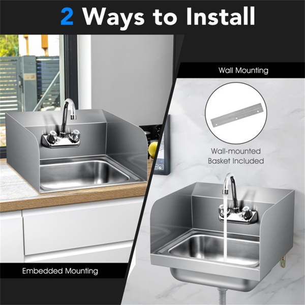 Wall mounted sink with faucet