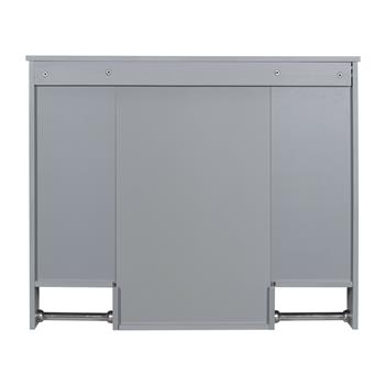 35\\'\\' x 28\\'\\' Modern Wall Mounted Bathroom Storage Cabinet, Bathroom Wall Cabinet with Mirror, Medicine Cabinet with Towels Bar