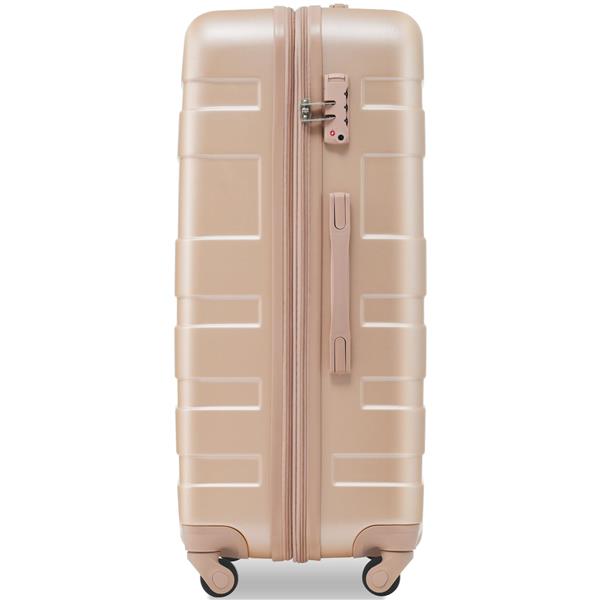 Luggage Sets New Model Expandable ABS Hardshell 3pcs Clearance Luggage Hardside Lightweight Durable Suitcase sets Spinner Wheels Suitcase with TSA Lock 20''24''28''( Champagne)