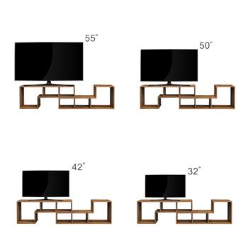 Double L-Shaped Oak TV Stand,Display Shelf ,Bookcase for Home Furniture,Fir Wood