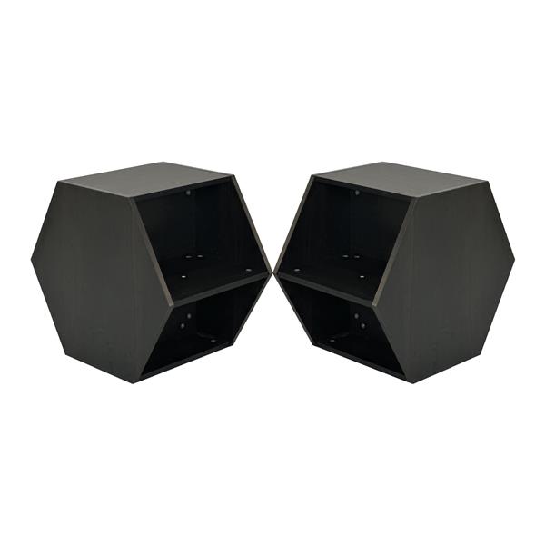 47.24'' Hexagonal Coffee Table Side Table Nightstand Burmese Sumac 2PCS