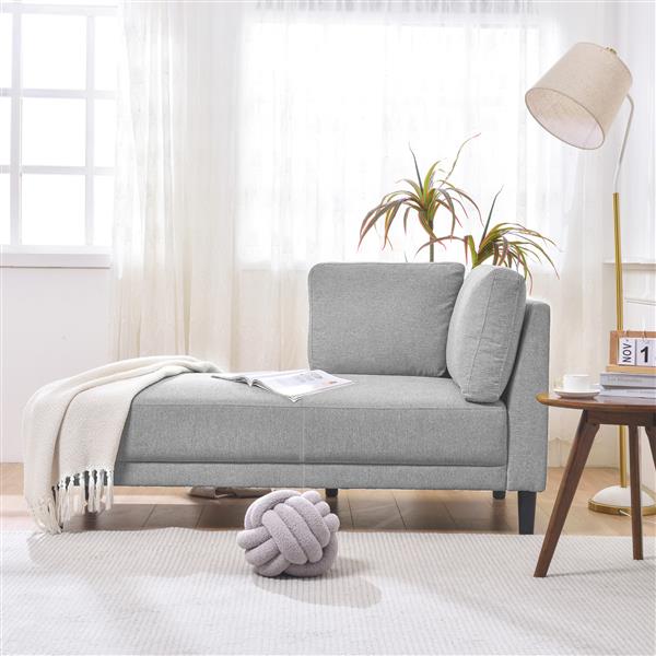 [New+Video]65" Mid-Century Modern Linen Fabric Corner Lounge Chair, Upholstered Indoor Chaise Lounge,Sleeper Sofa,Solid Wood Sofa Bed for Bedroom,Office,Small Living Room & Apartment,3 Colors