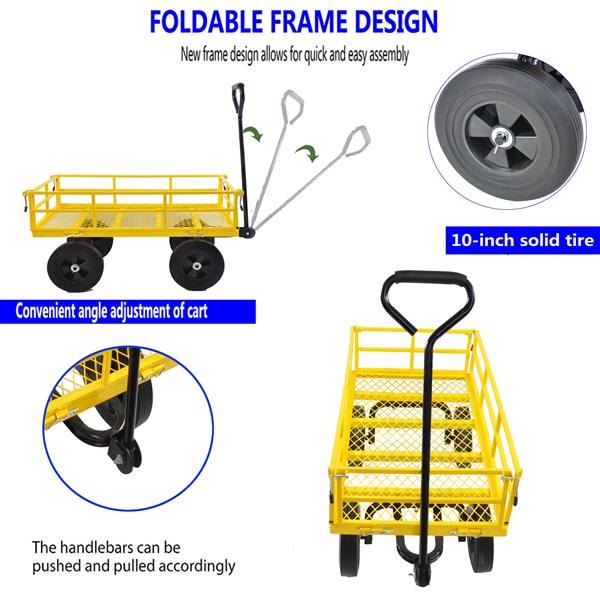 Tools cart Wagon Cart Garden cart trucks make it easier to transport firewood  Yellow