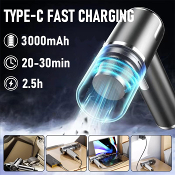 1PC Car Vacuum Cleaner for Car Use, Household Charging, Portable Charging, Handheld, Brushless, Small, Powerful Dust Blower with High Suction Power - Multifunctional Car Vacuum Cleaner