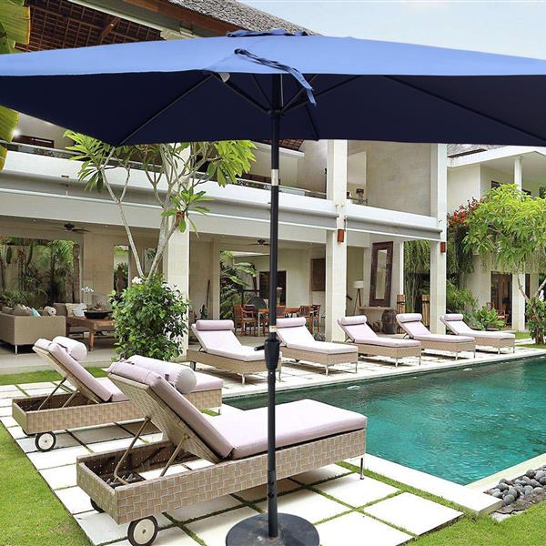 6 x 9ft  Patio Umbrella Outdoor  Waterproof Umbrella with Crank and Push Button Tilt without flap for Garden Backyard Pool  Swimming Pool Market