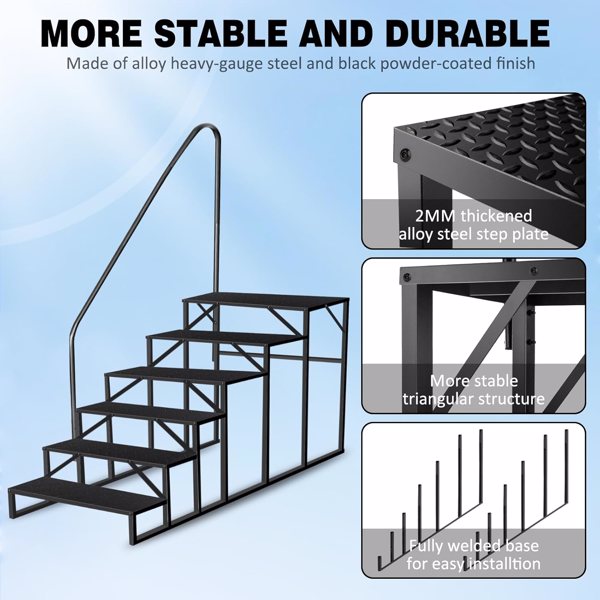 Swimming Pool Ladder Above Ground Pools, Step Stool Ladder with Handrails, Heavy Duty Hot Tub Steps (6 Step)