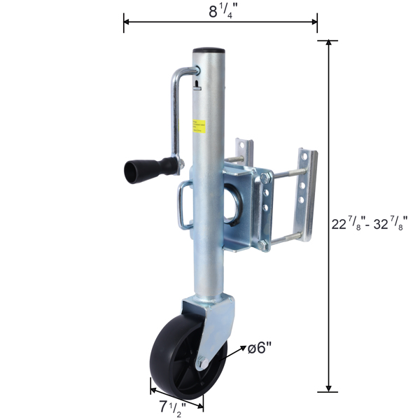 Trailer Jack, Boat Trailer Jack 32.8 in, Bolt-on Trailer Tongue Jack Weight Capacity 1000 lb, with PP Wheels and Handle for Lifting RV Trailer, Horse Trailer, Utility Trailer, Yacht Trailer 