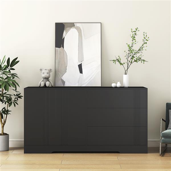 Sideboard Buffet Cabinet with Storage, Modern Kitchen Buffet Storage Cabinet with Drawer and Doors,  Large Coffee Bar with Adjustable Shelves for Kitchen