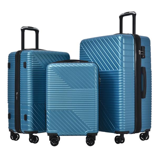 Hardshell Luggage Sets 3 Piece double spinner 8 wheels Suitcase with TSA Lock Lightweight 20''24''28''