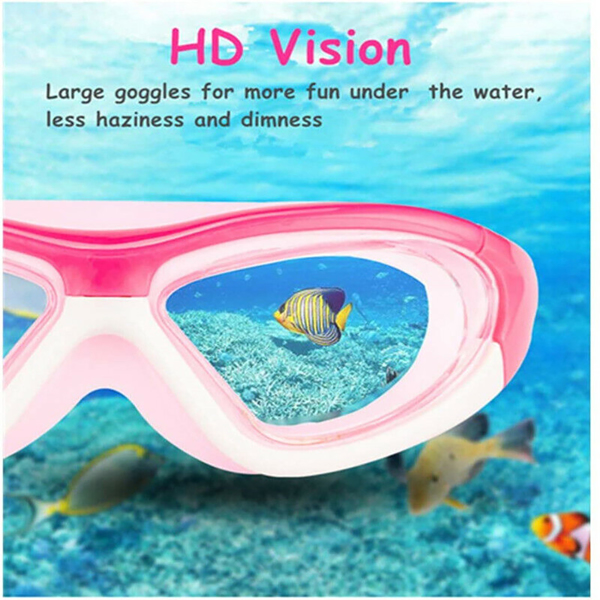 Children's anti-fog swimming goggles pink swimming pool goggles suitable for teenagers and children swimmers hot sale