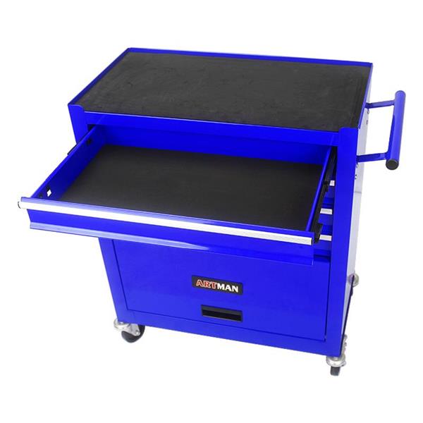 4 DRAWERS MULTIFUNCTIONAL TOOL CART WITH WHEELS-BLUE