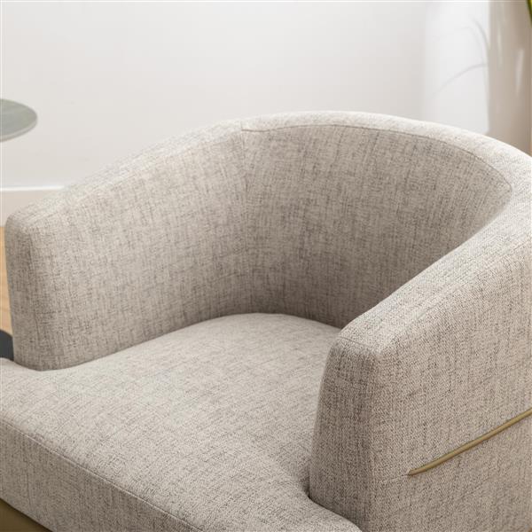 Modern Two-tone Barrel Fabric Chair, Upholstered Round Armchair for Living Room Bedroom Reading Room, Mustard Green